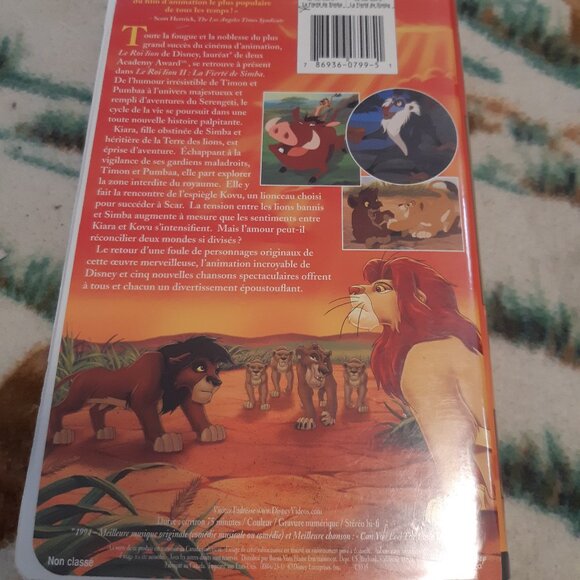 VHS Version Française The Lion King et VHS Roi Lion 2 La Fierté De Simba - Picture 9 of 11